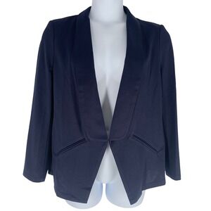 Sucolan Blazer XL Navy Soft Stretch Open Front Hook Closure Work NWT